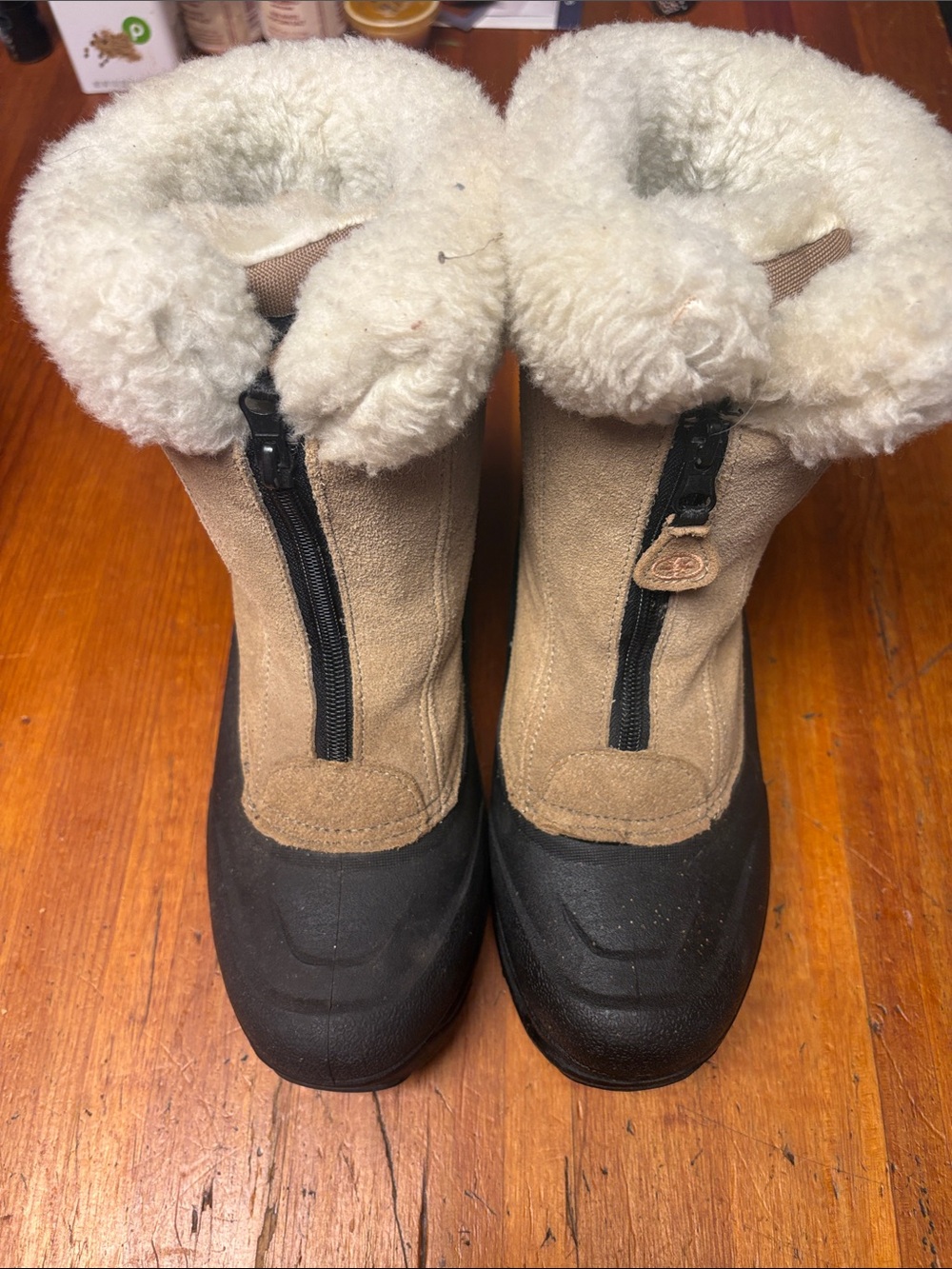 Polaris Women's Tan Suede Winter Boots with Shearling Collar